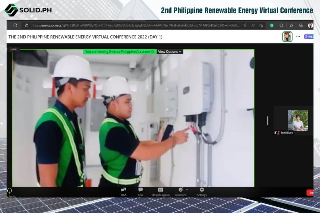 Screenshot of the 2nd Philippine Renewable Energy Virtual Conference.