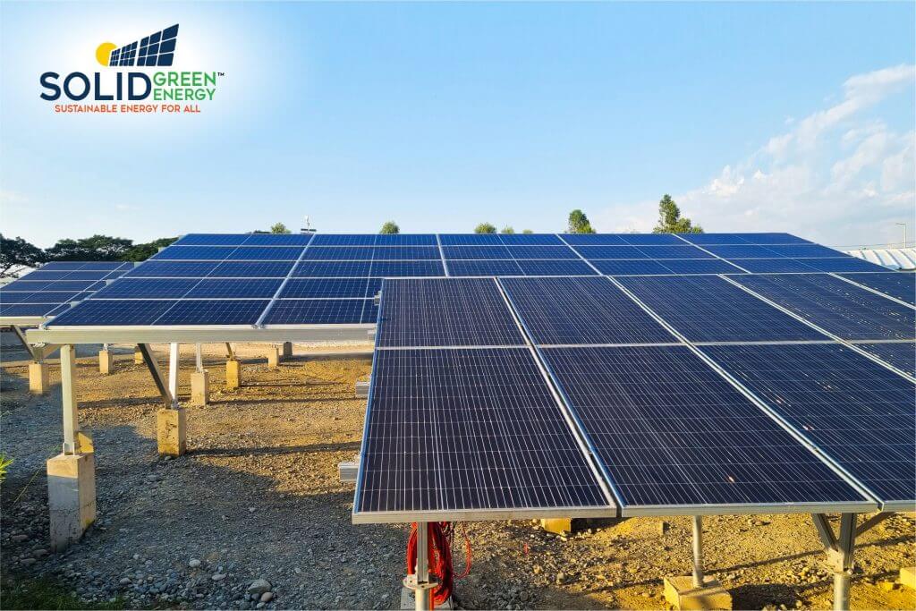 Front view shot of the four Solar PV panels