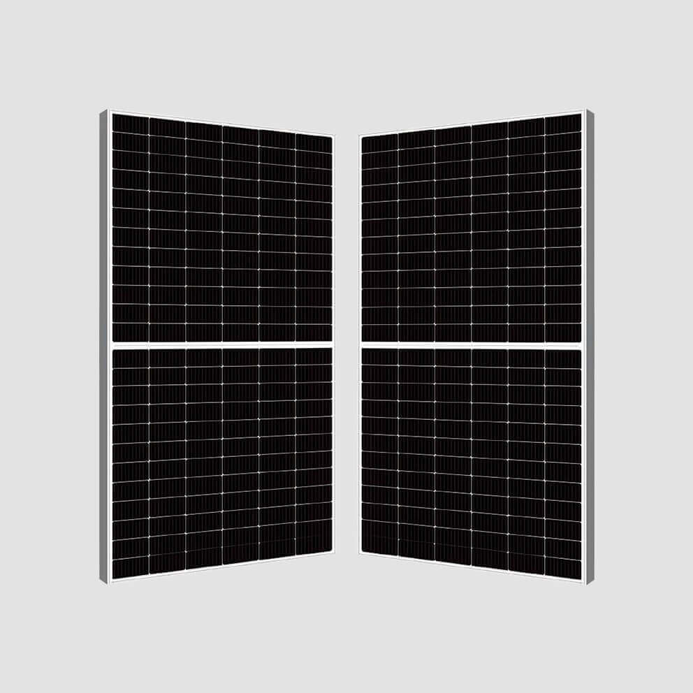 Two framed solar panels, titled "SolidGreen Energy".