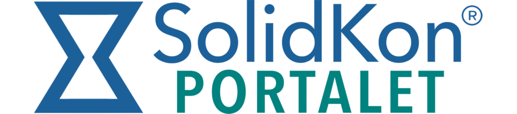SolidKon Portalet logo with geometric icon and blue and teal text.