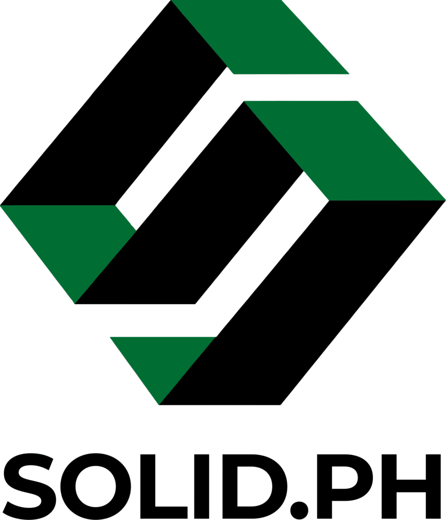 solid.ph logo: Abstract design with green geometric shapes
